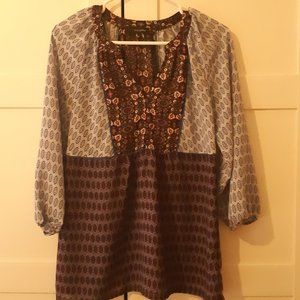 Bohemian blue and purple blouse